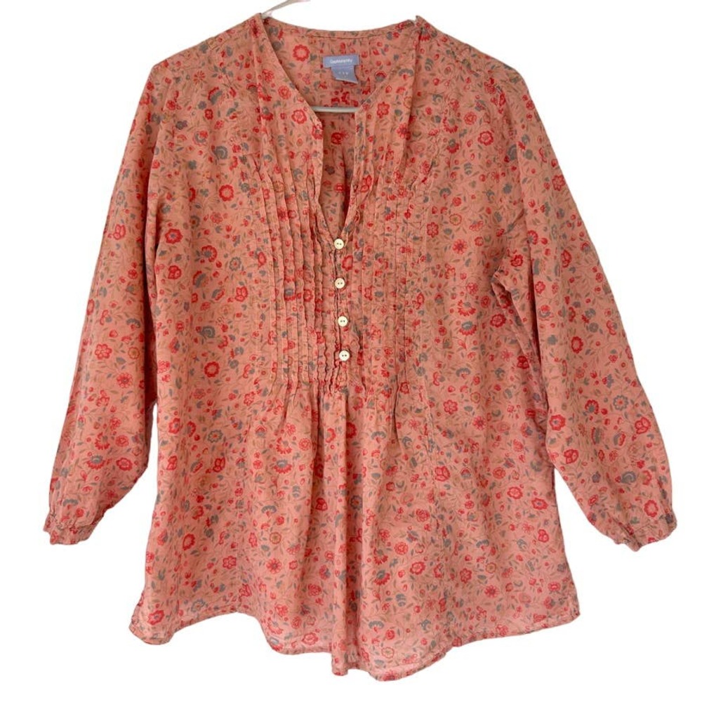 Gap Maternity Dusty Rose Floral Top Size Large
